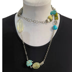Turquoise Gem Necklace - Sterling Silver Multi-Stone Artisan Jewelry