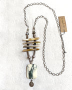 Marble Pendant Necklace with Freshwater Pearls