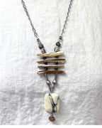 Marble Pendant Necklace with Freshwater Pearls