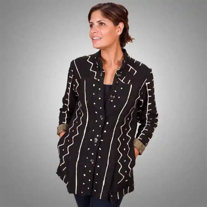 Mudcloth four vent jacket