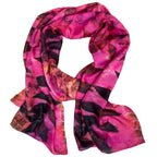Pink silk scarf: Black walnut eco print