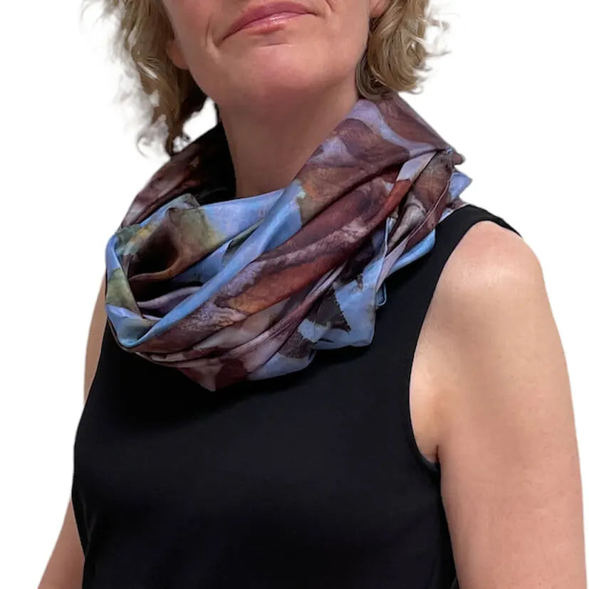 Black Walnut Wrap: Eco-Print Silk Poncho