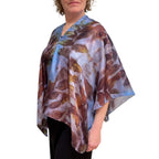 Black Walnut Wrap: Eco-Print Silk Poncho
