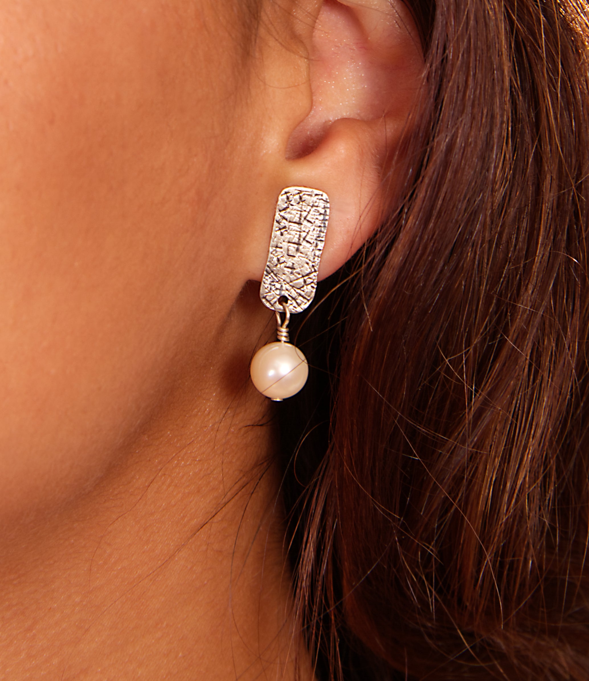 Pearl Dangle Earrings - Handcrafted Sterling Silver with Freshwater Pearls