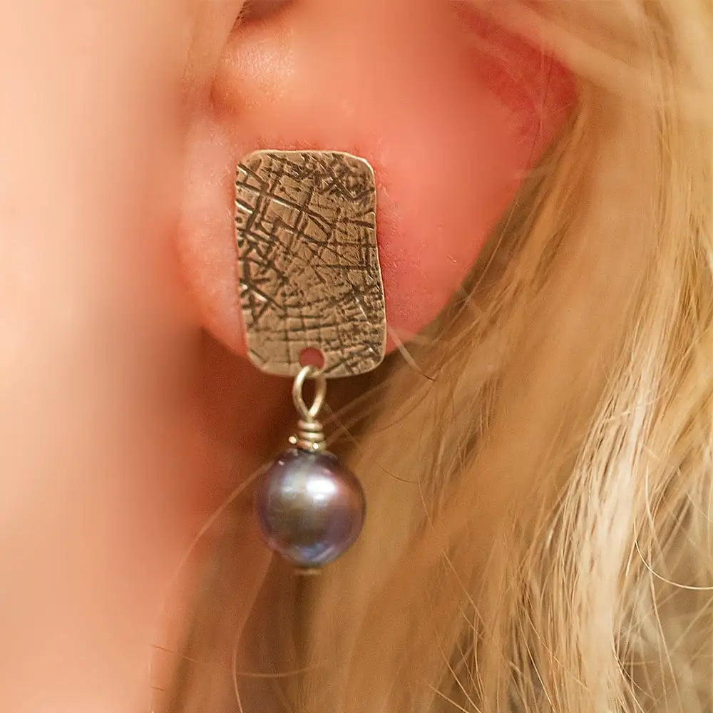 Pearl Dangle Earrings - Handcrafted Sterling Silver with Freshwater Pearls