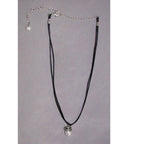 Pearl and Leather Necklace | Sterling Silver Wire-Wrapped Freshwater Pearl on Double Leather Cord