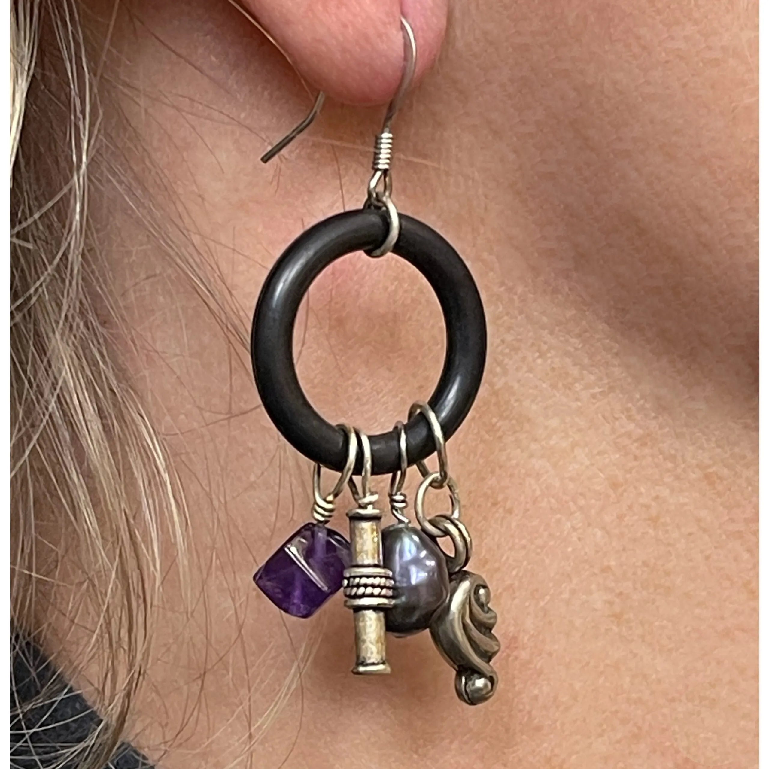 Amethyst Pearl Earrings | Handcrafted Gemstone Jewelry for Women