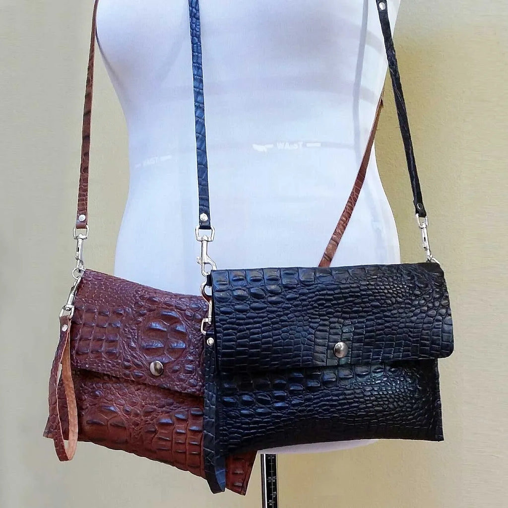 Alligator Embossed Cowhide Wallet Purse