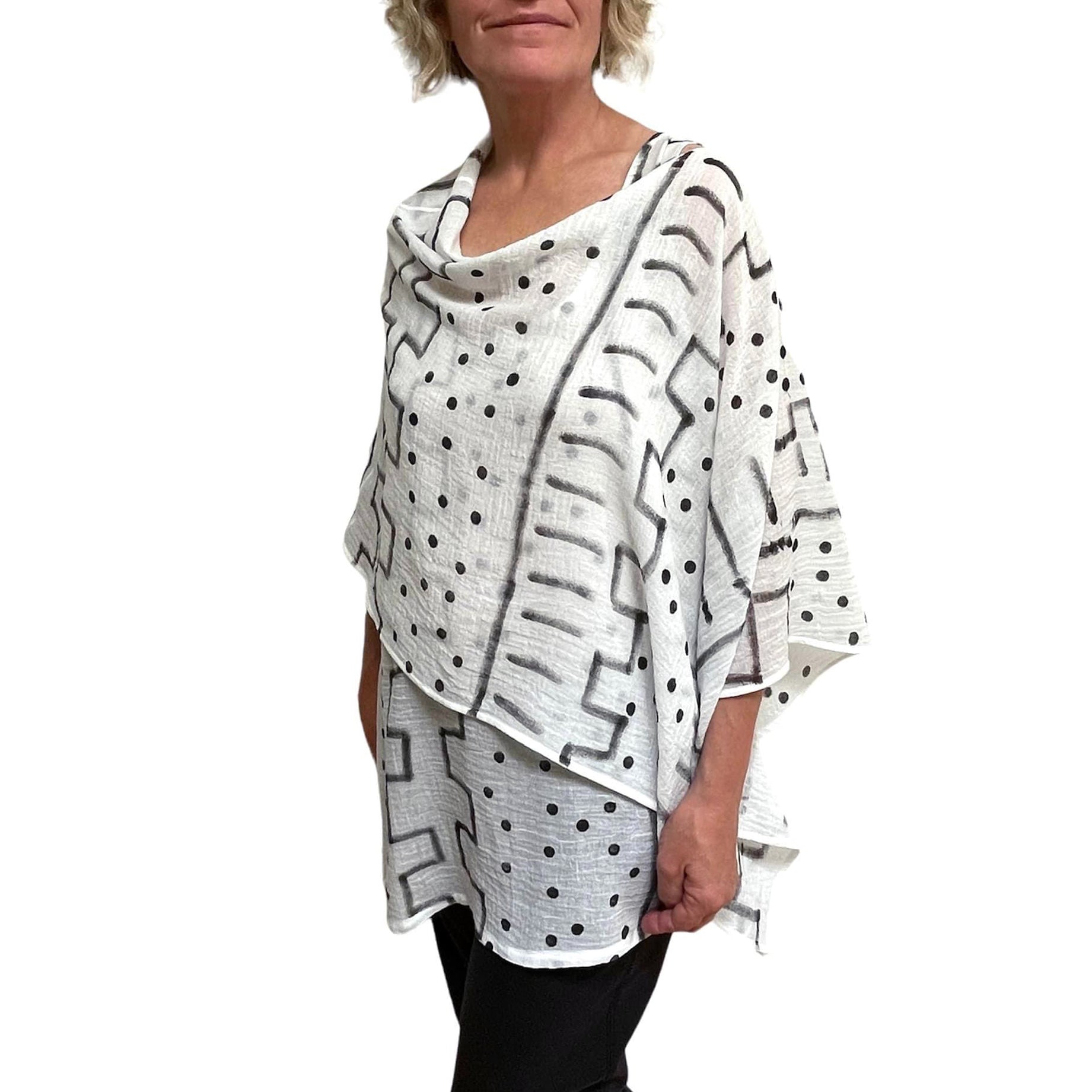 Mud Cloth Gauze Set: Hand-Painted Art Wear