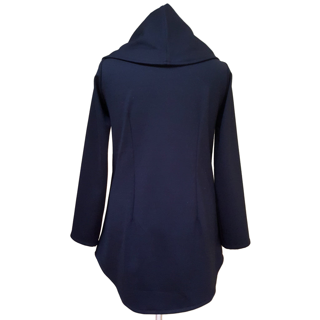 Black Asymmetrical Moto Jacket with Silver Zip - Edgy Style