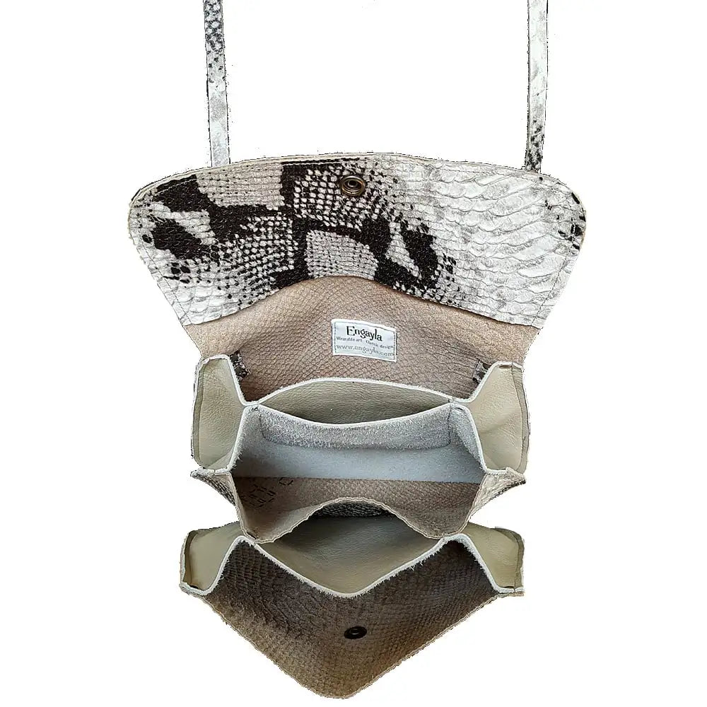 Snake Embossed Crossbody Cowhide Purse